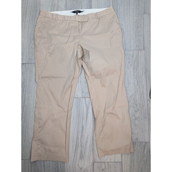 Talbots Signature Pants Womens 4 Tan Beige Slim Ankle Classic Fit Slacks 182 - Picture 1 of 6